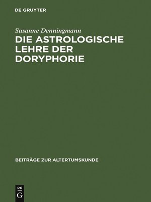 cover image of Die astrologische Lehre der Doryphorie